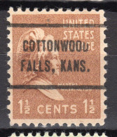 KS-170; USA Precancel/Vorausentwertung/Preo; COTTONWOOD FALLS (KS), Type 714 - Vorausentwertungen