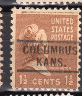 KS-162; USA Precancel/Vorausentwertung/Preo; COLUMBUS (KS), Type 729 - Préoblitérés