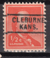 KS-153; USA Precancel/Vorausentwertung/Preo; CLEBURNE (KS), Type 729 - Precancels