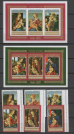Burundi 1972 Paintings Botticelli, Raffael, Solario Etc., Christmas Set Of 6 + 2 S/s Imperf. MNH - Madonna