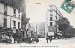 CPA - PARIS - N° 1046 - Rue Des Pyrénées Et Rue Des Rondonneaux - (XXe Arrt.) - 1909 - TBE - Arrondissement: 20