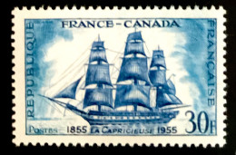 1955 FRANCE N 1035 - FRANCE - CANADA LA CAPRICIEUSE 1855-1955 - NEUF** - Neufs