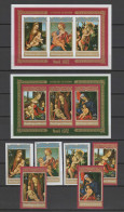Burundi 1972 Paintings Botticelli, Raffael, Solario Etc. Christmas Set Of 6 + 2 S/s Imperf. With Overprint Surcharge MNH - Madonnen
