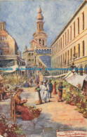 R656398 Venice. Flower Market And Rialto Bridge. Tuck. Oilette. Wide Wide World. - Monde