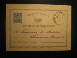LOURENÇO MARQUES 1887 Cancel 10 Reis Bilhete Postal Slight Damaged Stationery Card Provincia De Moçambique MOZAMBIQUE - Mosambik