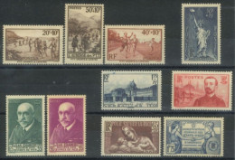 FRANCE - 1937/38, DIFFERENT STAMPs SET OF 10, UMM (**). - Nuovi
