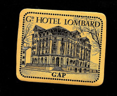 Grand Hôtel Lombard - Gap - Hautes Alpes Etiquette D'hotel - Etiquetas De Hotel