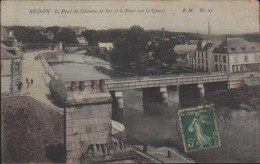 REDON Le Pont De Chemin De Fer Et Le Pont Sur Le Canal  Couleur - Redon