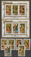 Burundi 1974 Paintings Botticelli, Memling, Lippi Etc. Christmas Set Of 6 + 2 S/s Imperf. MNH - Madones