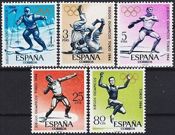 Espagne 1964 Olympique Jeux Sports Tir Put Long Saut Ski Judo Martial Art MNH - Autres & Non Classés