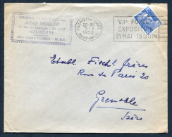 RC 27775 FRANCE 1952 SECAP MULHOUSE GARE HAUT RHIN / VIIe FOIRE EXPOSITION SUR LETTRE POUR GRENOBLE - Mechanical Postmarks (Advertisement)