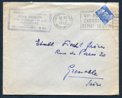 RC 27775 FRANCE 1952 SECAP MULHOUSE GARE HAUT RHIN / VIIe FOIRE EXPOSITION SUR LETTRE POUR GRENOBLE - Maschinenstempel (Werbestempel)