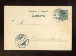 "DEUTSCHES REICH" 1899, Postkarte Stegstempel "BADEN-BADEN" Vom 27.2, Ank.Stempel "LICHTENTHAL" Vom Gleichen Tag (R2131) - Cartes Postales