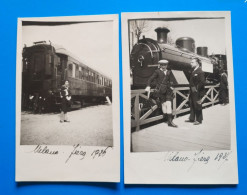 FIERA DI MILANO 1926 - 2 CARTOLINE FOTOGRAFICHE DI TRENI. - Eisenbahnen