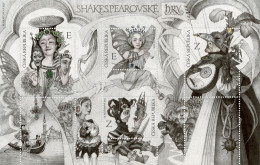 Czech Tschechien Tchèque 2023 Shakespeare 's Plays Set Of 4 Stamps In Block MNH - Blokken & Velletjes