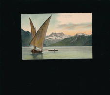 Art Peinture - Carte Précurseur -   Barque Sur Le Lac Leman - Suisse - Paintings