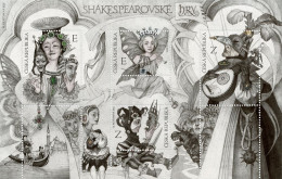 Czech Tschechien Tchèque 2023 Shakespeare 's Plays Set Of 4 Stamps In Block MNH - Théâtre