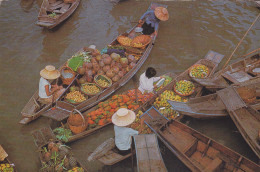 Postcard - Boating Market At (Wat Sai) Bangkok  - Card No. 344 - Posted 11-07-1974 - VG - Zonder Classificatie