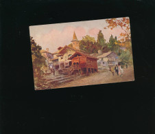 Art Peinture - Village Eglise Personnage -  Italie  Esposizione Torino 1911 - Paintings