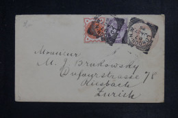 ROYAUME UNI - Entier Postal + Compléments De Londres Pour Zurich En 1896  - L 153113 - Luftpost & Aerogramme