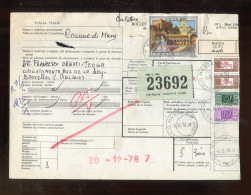 "ITALIEN" 1978, Auslands-Paketkarte Ex MASSA Nach Belgien, Frankatur ! (R2135) - Paketmarken