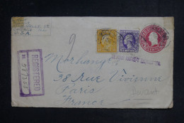 ETATS UNIS - Devant D'entier Postal + Compléments En Recommandé De Chicago Pour La France   - L 153114 - 1901-20