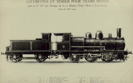 Reproduction "La Vie Du Rail"- Locomotive Et Tender Pour Trains Mixtes - Soc. C.F. Et Minières Prince Henri à Luxembourg - Eisenbahnen