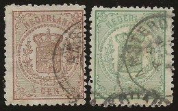 Nederland      .  NVPH   .   13+15    .   '69-'71     .  O      .     Cancelled - Used Stamps