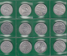 6 Stück 50 Pfennig 1921 Alle 6 Prägestätten A,D,E,F,G,J - Jäger 301  (32819 - 50 Renten- & 50 Reichspfennig