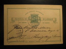 1898 To Konigsberg Germany Cancel 30 Reis UPU Bilhete Postal Stationery Card Provincia De Moçambique MOZAMBIQUE - Mozambique