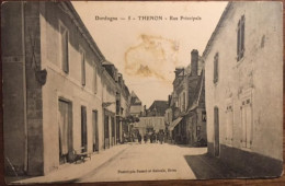 Cpa 24 Dordogne, Thenon, Rue Principale, Animée, écrite En 1911 - Autres & Non Classés