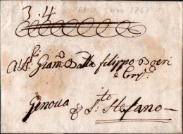 D1 - LETTERA PREFILATELICA DA NAPOLI A SANTO STEFANO 1767 - 1. ...-1850 Vorphilatelie