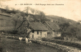 PETIT PAYSAGE CHOISI AVEC CHAUMIERES - Autres & Non Classés