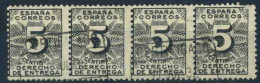 España - 1931  (Edifil 592) - Tira De Cuatro Sellos - Gebraucht