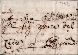 D3 - LETTERA PREFILATELICA DA NAPOLI A POGGIARDO 1781 - ...-1850 Préphilatélie