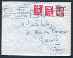 RC 27779 FRANCE 1950 RBV NICE RP ALPES MARITIMES / NICE PRINTEMPS MUSICAL MAI 1950 SUR LETTRE - Mechanische Stempels (reclame)