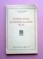Ercole Manni Prodromi D'Italia Al Cngresso Lubiana 1821 Bassi ED.1929 - Non Classés