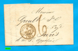 Lettre Du 2 Septembre 1845 De St-Jean-de-Losne Vers Paris  - MA 10-5-2 - 1801-1848: Précurseurs XIX
