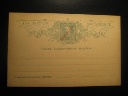 10 + 10 Reis Com Resposta Paga Bilhete Postal Stationery Card Moçambique MOZAMBIQUE Portugal Colonies - Mozambique
