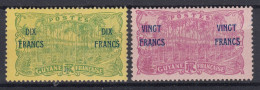 TIMBRE GUYANE - 1923 - SURCHARGES N° 95/96 NEUFS * GOMME TRACE DE CHARNIERE - Unused Stamps