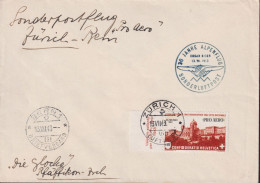 1943 Schweiz, Sonderpostflug ZÜRICH-BERN 30 Jahre Alpenflug Sonderpostflug, Zum:CH F36, Mi:CH 422 - First Flight Covers