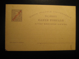 20 + 20 Reis Avec Reponse Payee Republica Overprinted Carte Postale Stationery Moçambique MOZAMBIQUE Portugal Colonies - Mosambik
