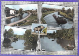 Carte Postale 08. Mouzon  Péniche  Sanglier Des Ardennes Très Beau Plan - Altri & Non Classificati