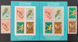 1992 Tunisie Tunisia Fauna Birds Oiseaux Avé 2 Blocs Non Dentelé 4 Timbres Stamps Moineaux - Mussen