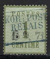 FRANCE Alsace-Lorraine Ca.1871:  Le Y&T 1, TB Obl. Linéaire Bleue "RELAIS" RR - Used Stamps