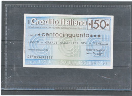 ITALIE - MINI ASSEGNI- CREDITO ITALIANO -150 LIRE -22 MARZO 1976 - Autres & Non Classés