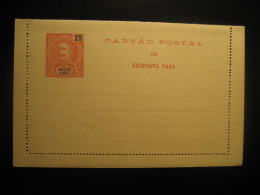 25 + 25 Reis Resposta Paga Cartao Postal Stationery Card Moçambique MOZAMBIQUE Portugal Colonies - Mozambique