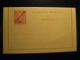 25 + 25 Reis Resposta Paga Republica Overprinted Cartao Postal Stationery Card Moçambique MOZAMBIQUE Portugal Colonies - Mosambik