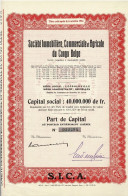 Titre De 1948 - Sté Immobilière, Commerciale Et Agricole Du Cono Belge - Société Congolaise à Responsabilité Limitée - - Afrique