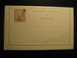 50 + 50 Reis Resposta Paga Republica Overprinted Cartao Postal Stationery Card Moçambique MOZAMBIQUE Portugal Colonies - Mosambik